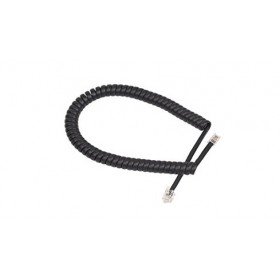 Spring telephone cable for handset base 4p/4c 2mt black
