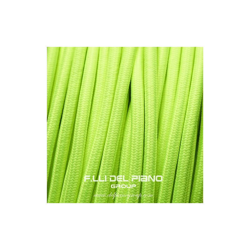 Cavo stoffa colorato giallo fluo 2x075mmq