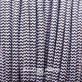 Cavo stoffa colorato spina di pesce nero 2x075 mmq