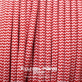 Cavo stoffa colorato spina di pesce rosso 2x075 mmq
