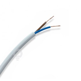 Weißes gummiartiges elektrokabel 2x0,50 h03vv-f