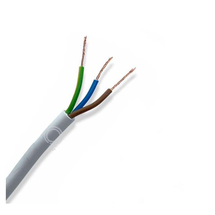 Flexibles gummiertes elektrokabel 3x0,50mmq weiß h03vv-f
