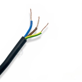 Flexibles gummiertes elektrokabel 3x0,50mmq schwarz h03vv-f