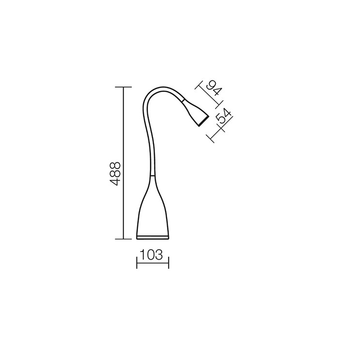 Lampada da tavolo blu wiggle led 5,5w 3000k 430lm redo 2