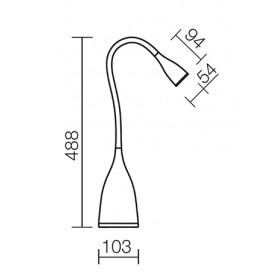 Lampada da tavolo blu wiggle led 5,5w 3000k 430lm redo