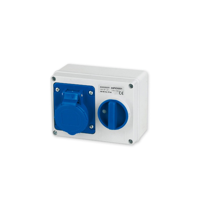 Prise murale verrouillée 220v bleu eec 16aip44...