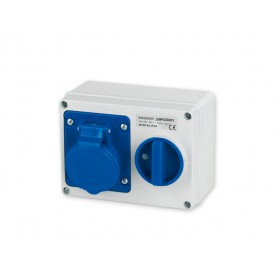 Prise murale verrouillée 220v bleu eec 16aip44 master