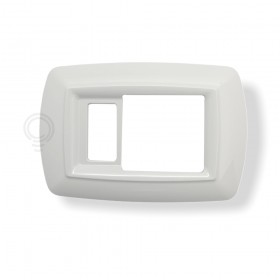 Placca tondo 2f unel+1p  bianco tecnopolimero 2598ba