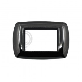 Placca 3p metal black per living classic life 
