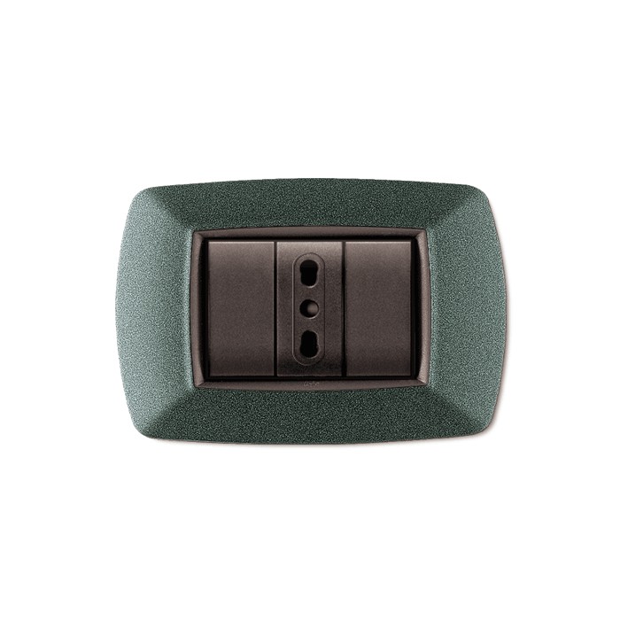 Placca coprinterruttore serie life 3fori vulcano verde...