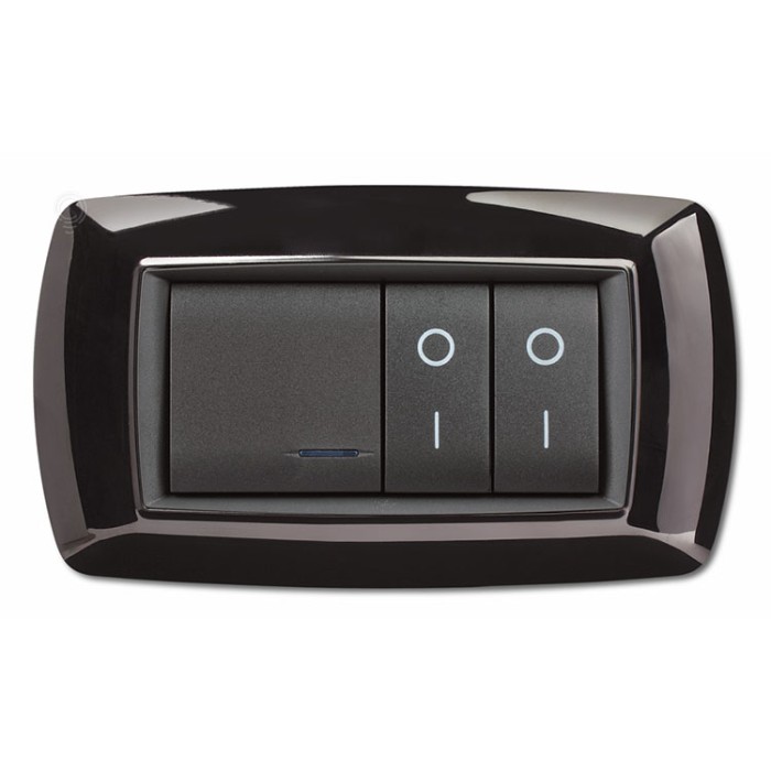 Placca life 4f nero lucido per living classic 2984n elettrocanali 