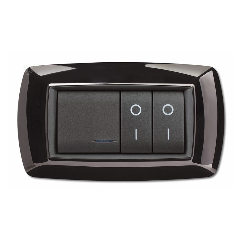 Placca life 4f nero lucido per living classic 2984n elettrocanali 