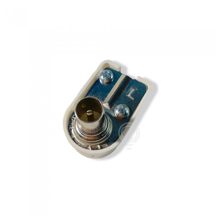Spinotto connettore caossiale tv bianco 9,5 pipa ricurvo 0504