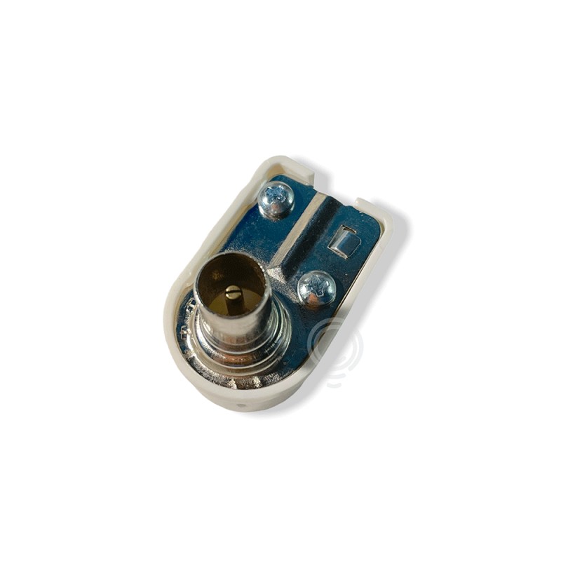 Spinotto connettore caossiale tv bianco 9,5 pipa ricurvo 0504