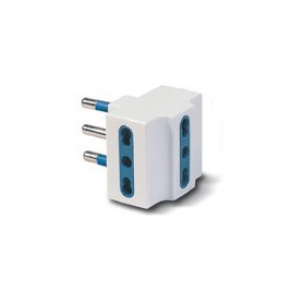 Triple plug adapter 10a T bivalent white