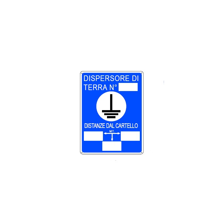 Cartello dispersore segnale  di terra  165x250 metallo 