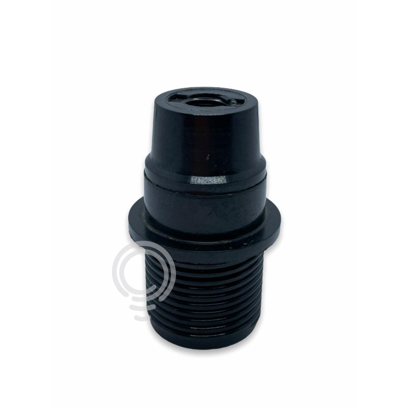 Portalampada mezzo filettato nero e14  resina