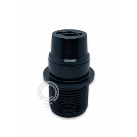 Portalampada mezzo filettato nero e14  resina