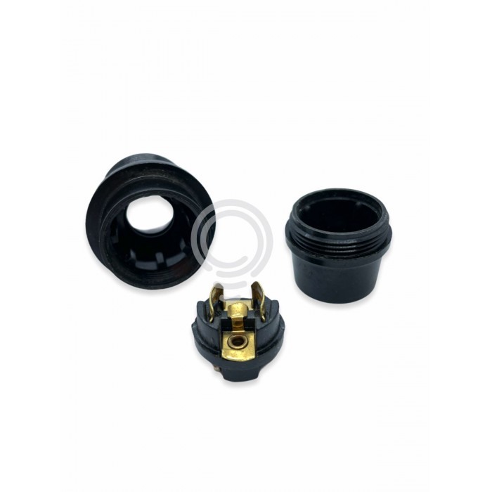 Portalampada mezzo filettato nero e14  resina 2