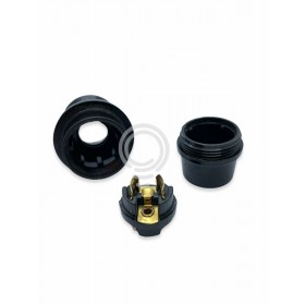 Portalampada mezzo filettato nero e14  resina