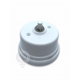 Pulsante ceramica porcellana antico bianco vintage 10a fissaggio parete