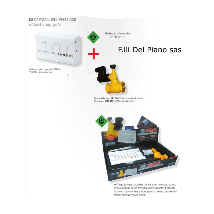 Kit électrovanne détecteur de gaz méthane 3/4 220v geca