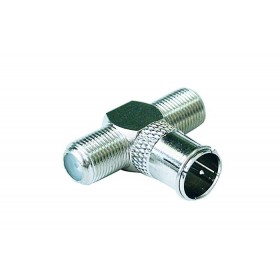 Adaptateur enfichable connexion f avec raccord rapide 2 prises t