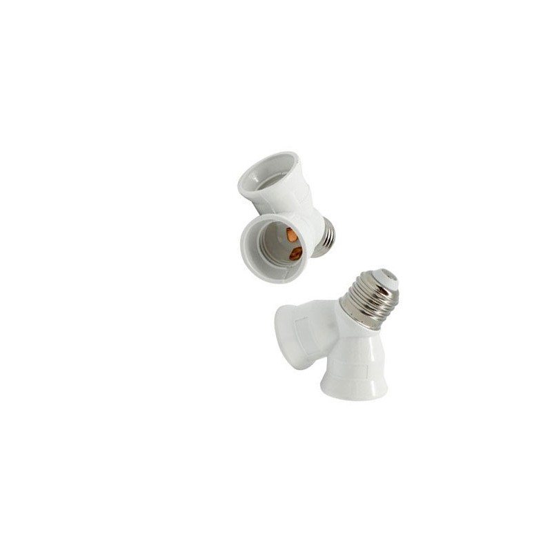 Splitter adapter for 2 edison lamps e27 white...