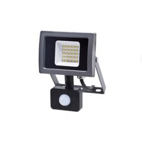 Projector gray exterior led spotlight with pir sensor 10w 6500k