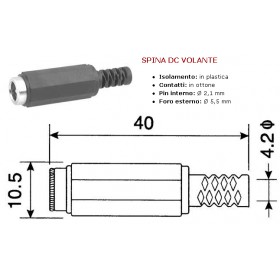 Spina volante dc 5,5 mm - inter .d. 2,1mm