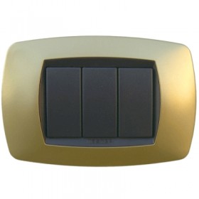 Placca ottone opaco modo 3 fori 39tc243 master