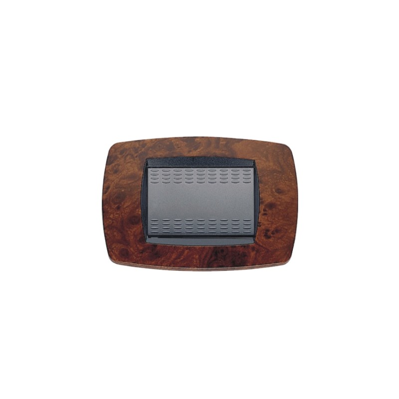 Placca modo placca 3 posti radica di noce