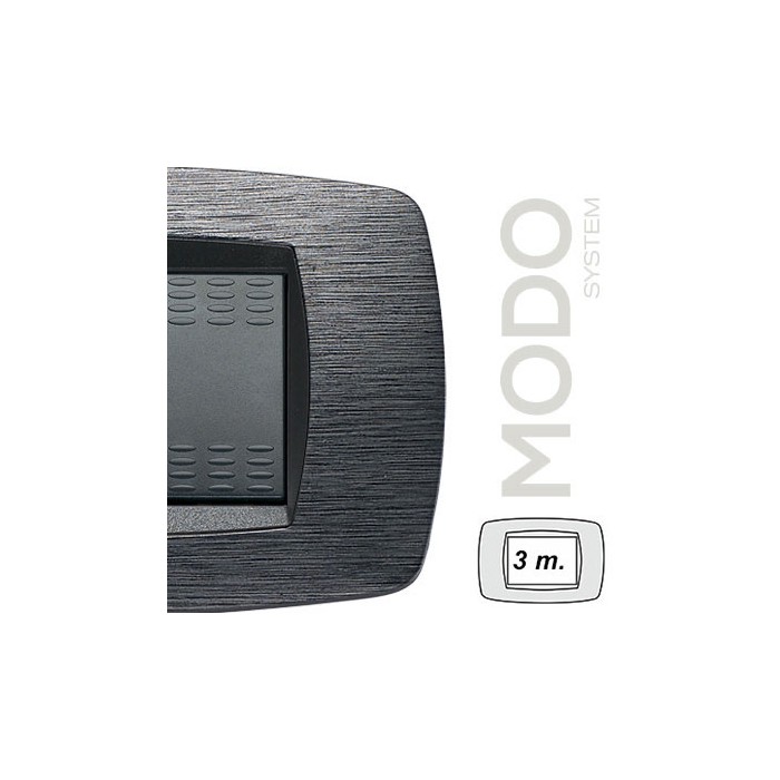 Placca modo placca 3 posti satinato grigio Master