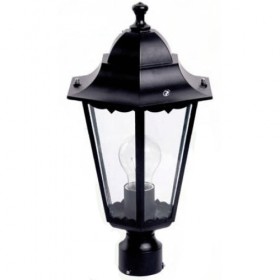 Lanterne dextérieur vieillie 6 verres fixation mât d.60 e27 noir