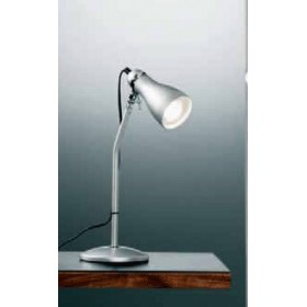 Lampada da tavolo metallo argento illuminazione h.45 1ex27