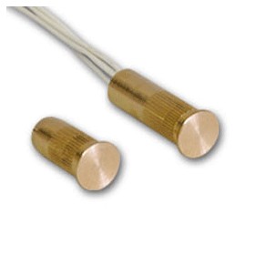 Contatto allarme magnetico cilindrico corto ottone 