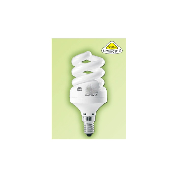 Lampada risparmio energetico spirale 9w e14 2700k