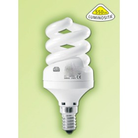 Lampada risparmio energetico spirale 9w e14 2700k