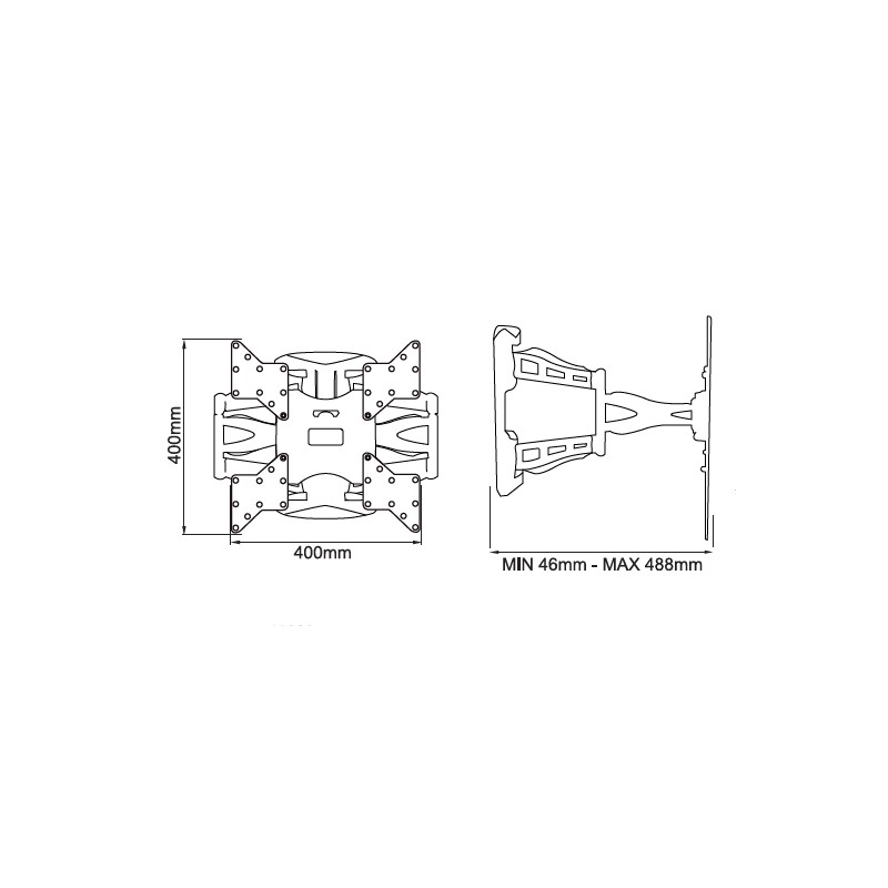 Supporto tv regolabile per lcd plasma 39-70" flat 