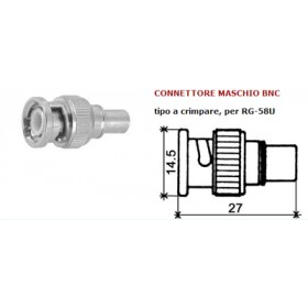 Connettore bnc maschio cromo x rg-58 crimpare  382020089