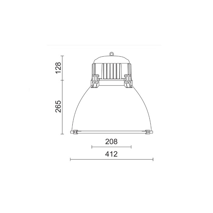 Reflector zeppel 400 e27 100w black / translucent 2