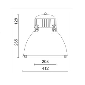 Reflector zeppel 400 e27 100w black / translucent