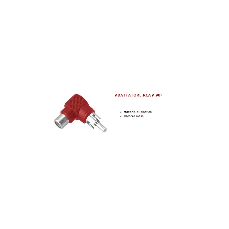 Adattatore audio plug rca m-f 90° rosso  02073042