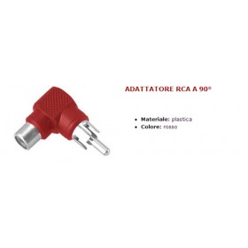 Adattatore audio plug rca m-f 90° rosso  02073042