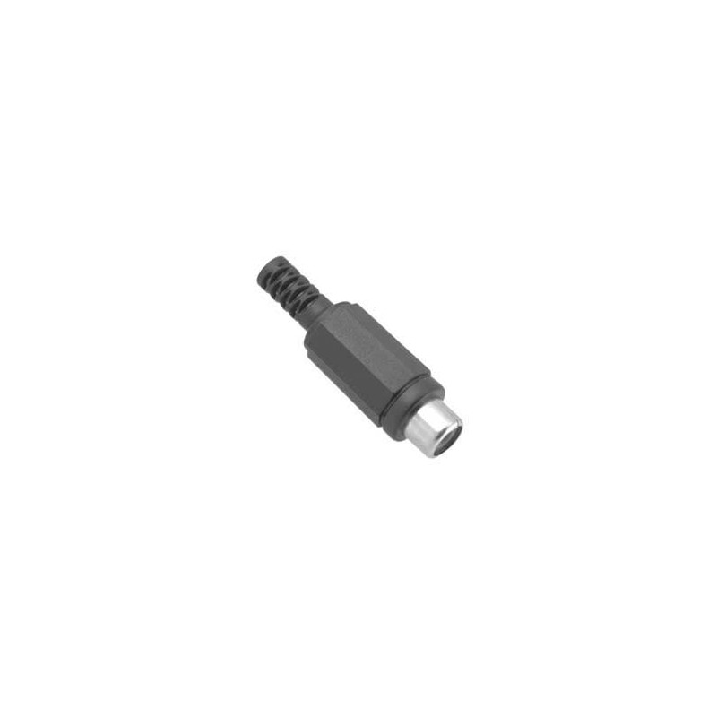 Black plastic flying RCA socket 381002505