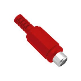 Red plastic rca socket 381002500