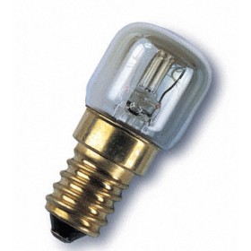 Lampada incandescenza da forno a filamento e14 t22x48 300° 15w mignon 