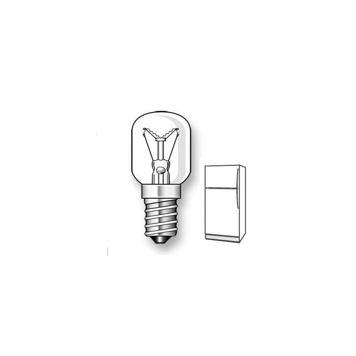 Lampada piccola pera chiara 3c 15w incandescenza e14 frigo   