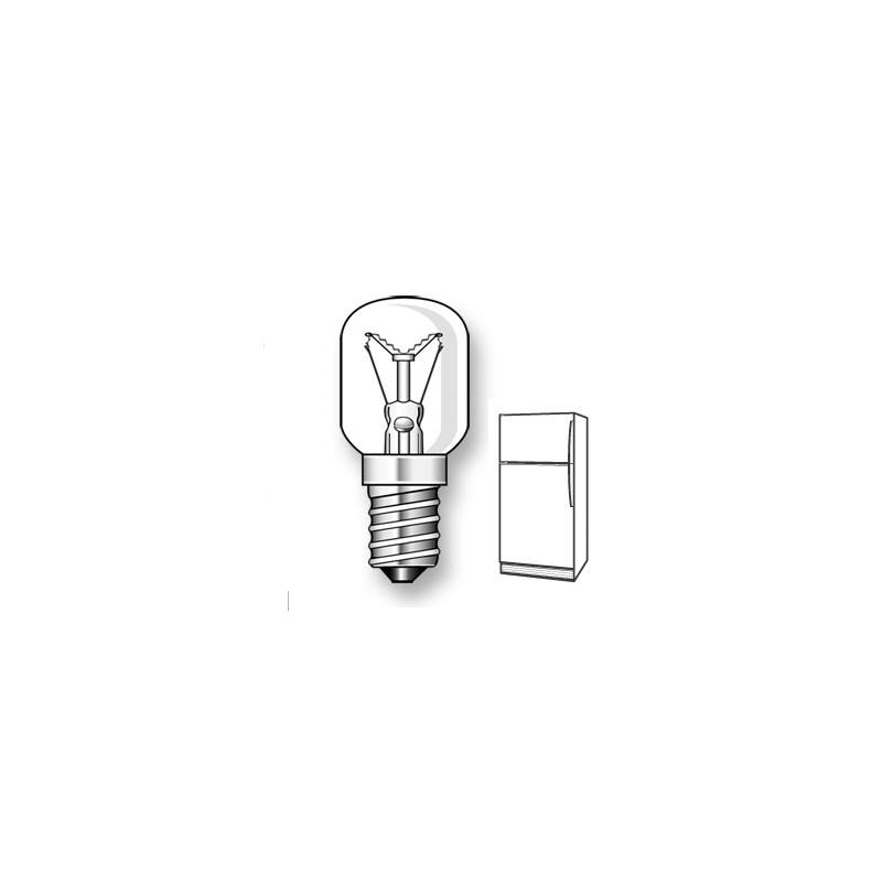 Lampada piccola pera chiara 3c 15w incandescenza e14 frigo   