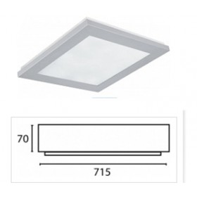 Plafoniera finestra luce diretta 4x24w t5 ce